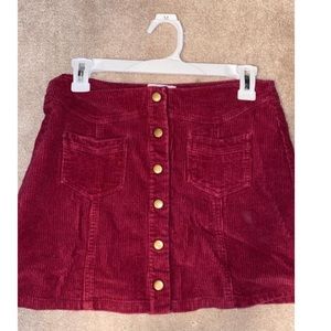 Pink Lily button corduroy skirt